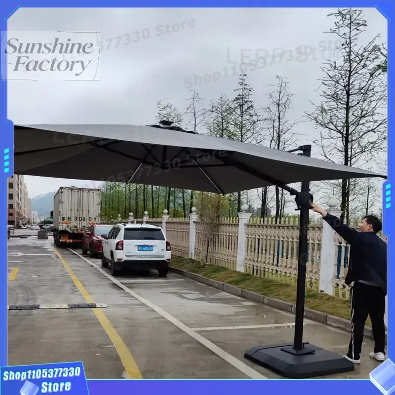 Factory Price High Quality Large Patio Giant Cantilever Solar Powered Parasol Umbrella Garden Outdoor