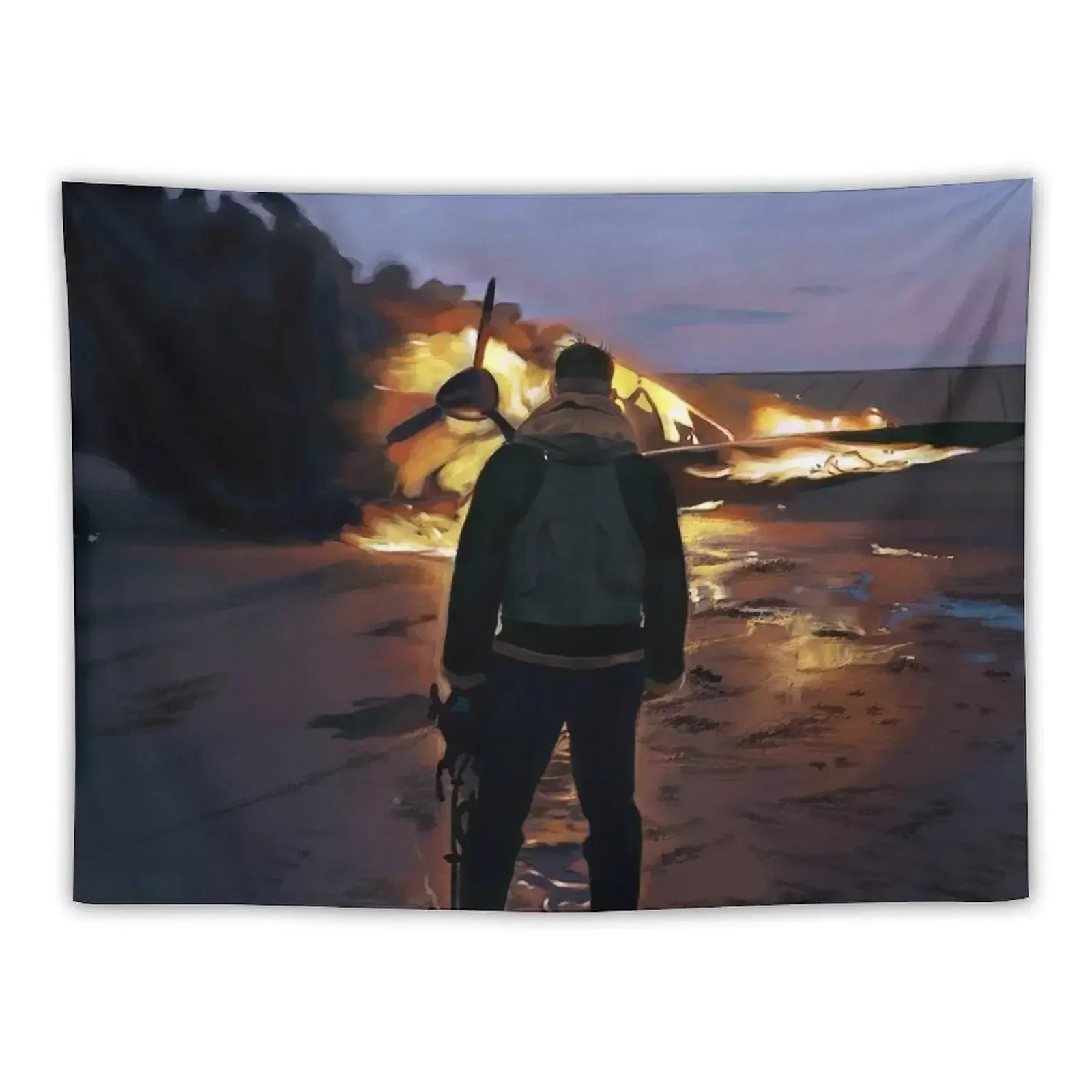 plane crash art Tapestry Room Aesthetic Wall Coverings Tapestry