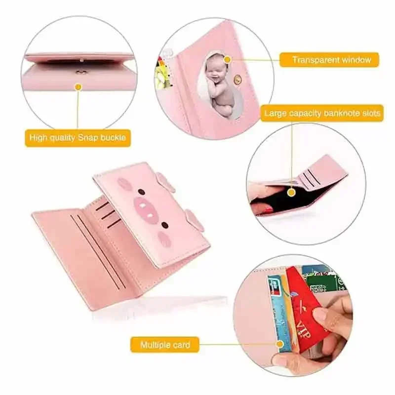 HLTN04 Cute Wallets for Women, Leather RFID Blocking Small Trifold Wallet