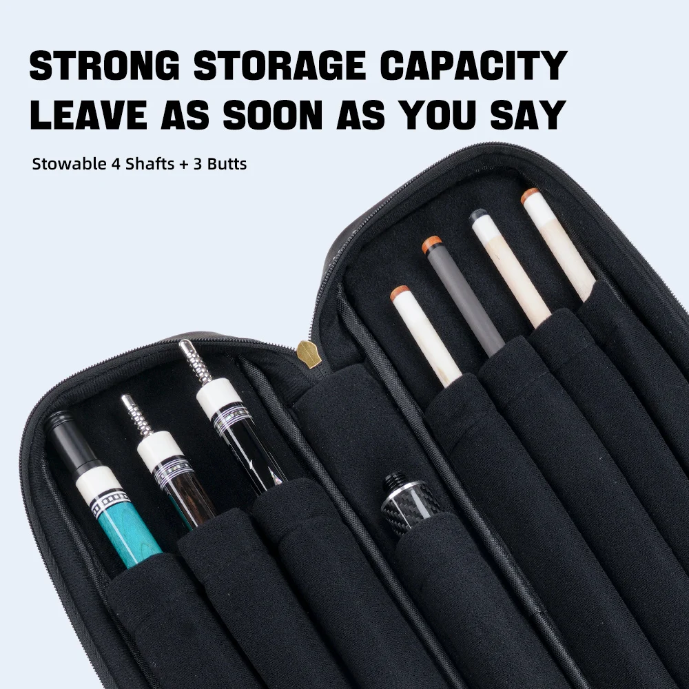 KONLLEN pool cue case with 7 holes cue case 3x4 PU Leather Billiard cue Case for pool ball case Billiard Accessories