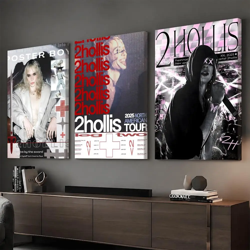 2hollis Rapper Music Painting Calligraphy HD Modern Style Inner Frame Canvas Poster Bedroom Room Hallway Wall Art Decor