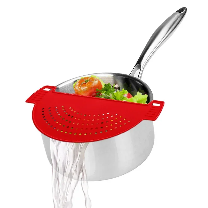 

Pan Pot Strainer Plastic Pasta Spaghetti Practical Draining Tool Pot Strainer Pan Drainer for Home Kitchen Easy Draining