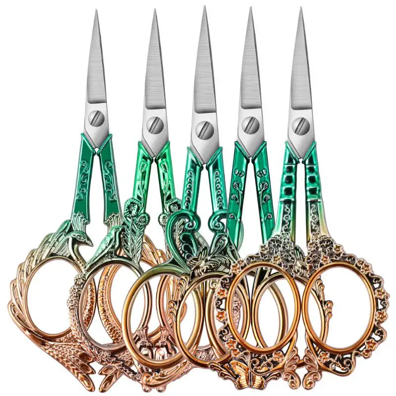 

Gradient Sewing Scissors Retro Stainless Steel Tailor Thread Embroidery Fabric Needlework Scissor Household Sewing Accessories