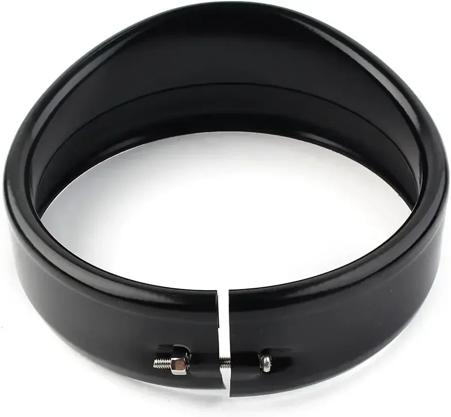 Anillo embellecedor de faro con visera de 5,75 pulgadas, anillo decorativo de faro delantero de 5 3/4 "para Harley Sportster XL 883 1200 Forty Eight Dyna Softail