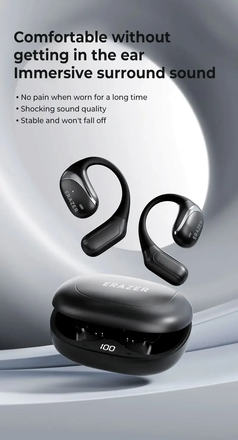 Original ERAZER X9 Drahtlose Kopfhörer OWS HiFi Stereo Sport Offene Bluetooth Kopfhörer mit Mikrofon Anruf Rauschunterdrückung Wasserdicht – Detail 1