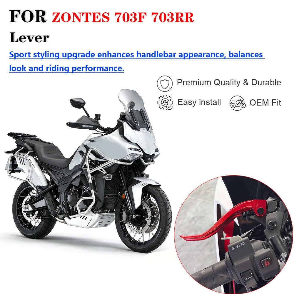 Motorcycle Modified 2 Finger Short Horn Brake & Clutch Lever Set, Left Right Disc Brake Handle For ZONTES 703F 703RR Sportbike C