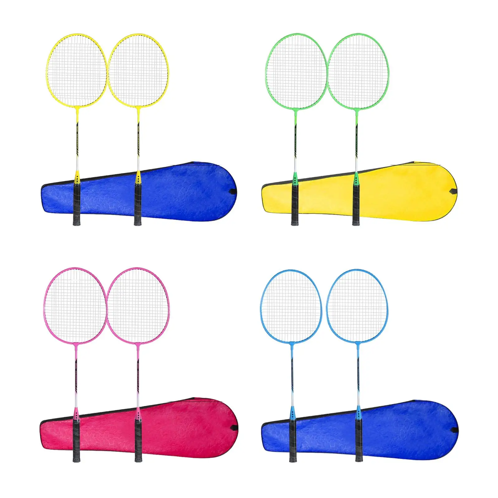 2Pcs Badminton Rackets Set Double Racquets Badminton Equipment Badminton Shuttlecock for Games Beach Couples Tennis Outdoor
