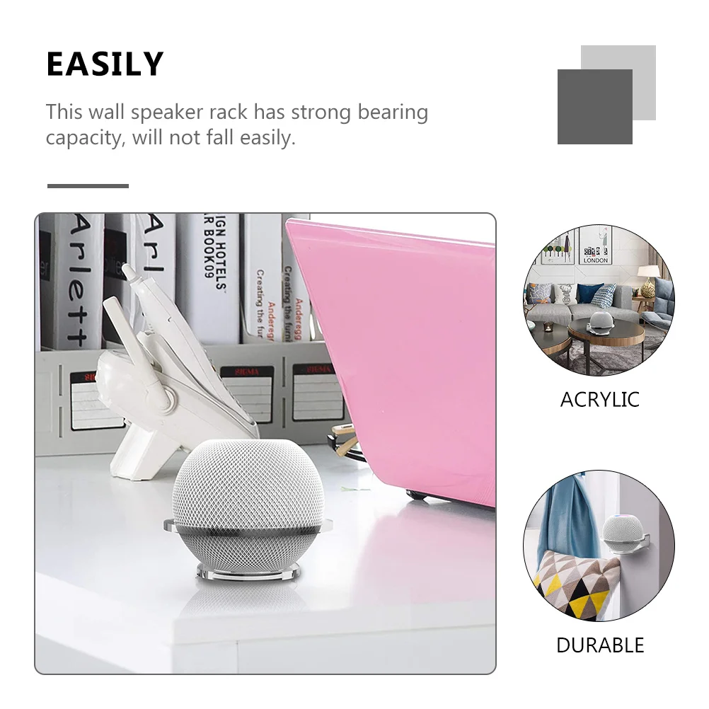 

1 set 1 Set Wall Mounted Speaker Rack Acrylic For Mini Wall Speaker -Saving Audio Bracket Multi-Functional