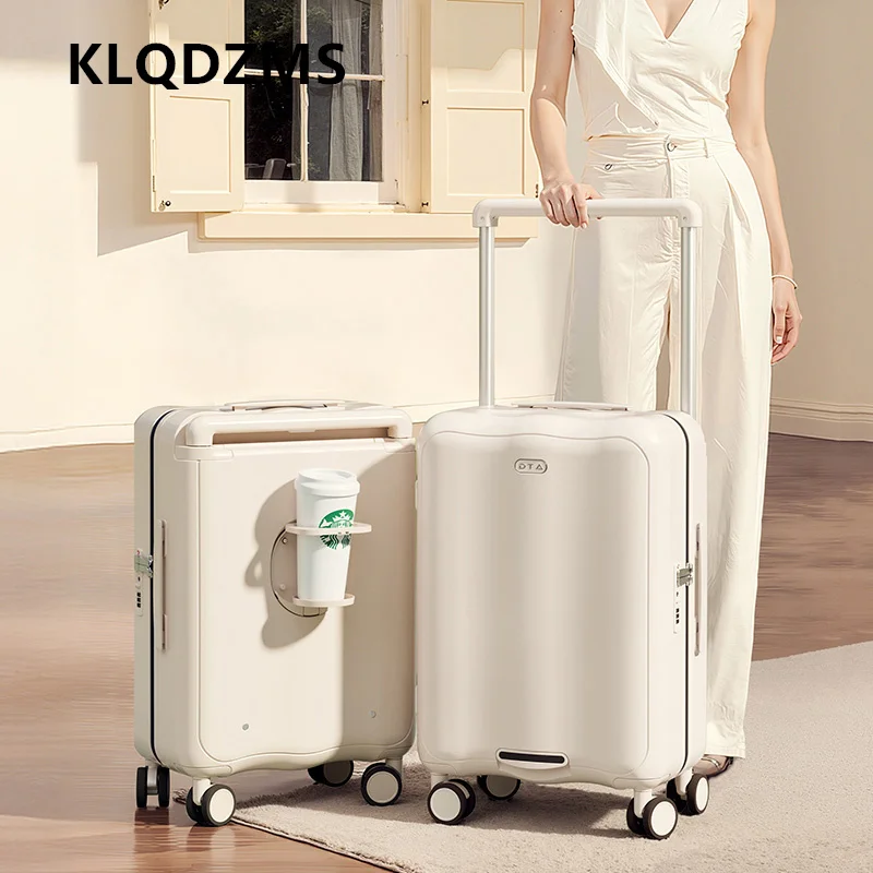 KLQDZMS Suitcase New Women's Boarding Case ABS+PC Trolley Case Men's Wheeled Travel Bag 20