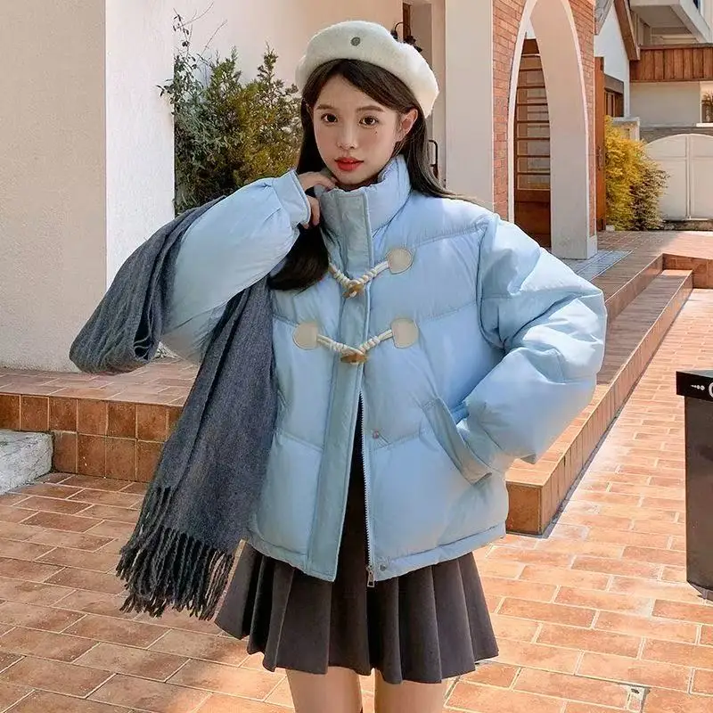 

Зимние женские парки 2025, новая мода, воротник-стойка, толстое теплое пуховое хлопковое пальто, женская повседневная куртка, парка, женская верхняя одежда