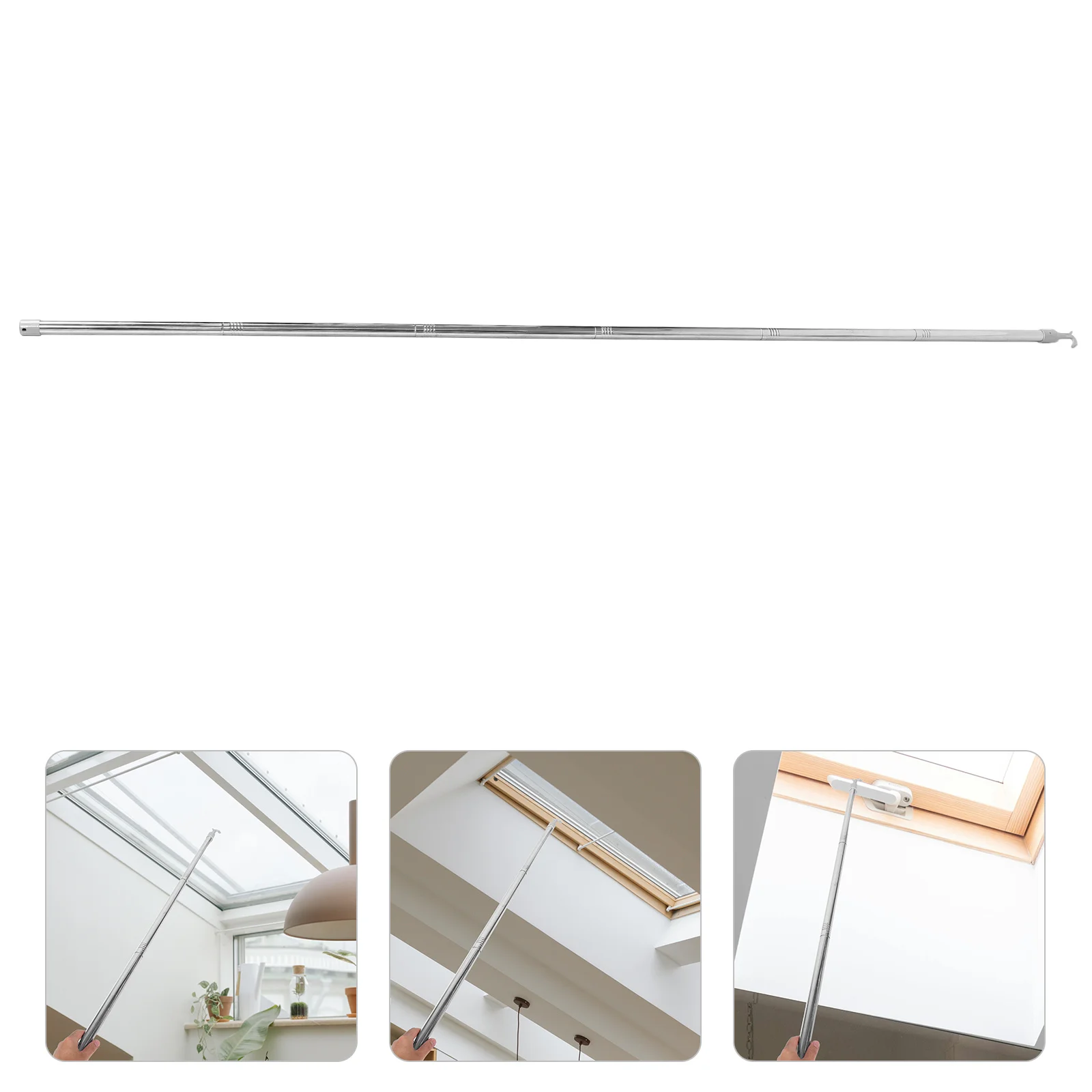 

Stainless Steel Blinds Opening Rod Adjustable Awning Window Opener Pull Handle Stick for Bedroom Kitchen Living Room School