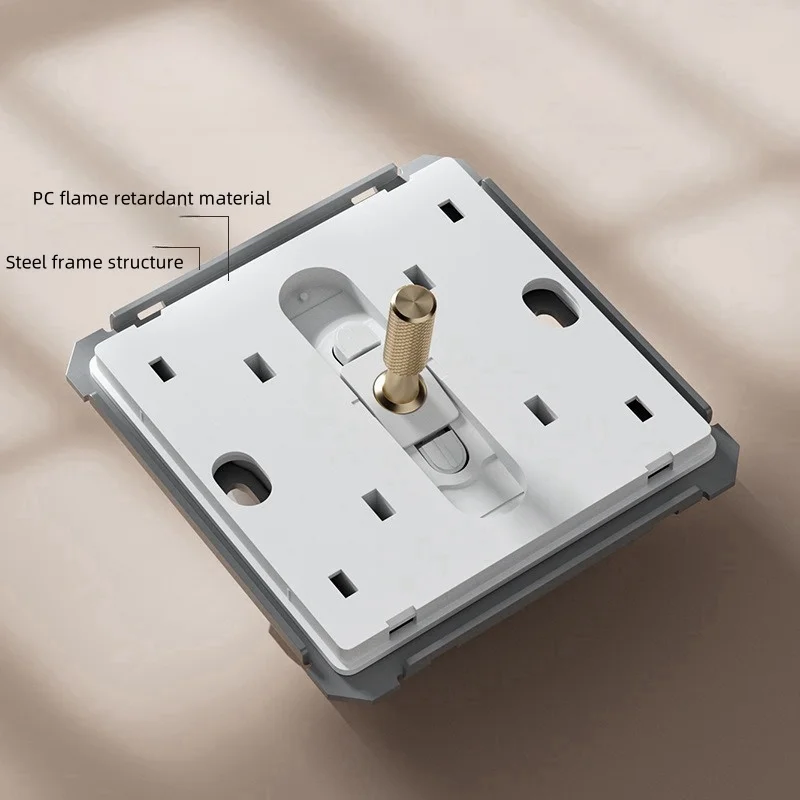 Gray Retro Toggle Switch Socket Light Switch 86 Type 1 Gang 2 Control 5-Pin Socket Concealed Installation Air Conditioner