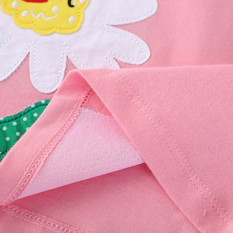 القفز متر 2-7T 100% القطن الحيوانات الصيف حفلة بنات فساتين التطريز الأميرة عيد ميلاد الزفاف الطفل الفساتين زي