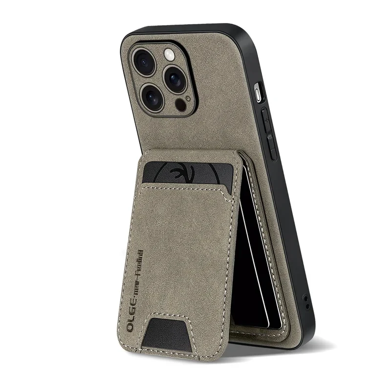 Funda de cuero de lujo con tarjetero para iPhone 17 16E 16 17 15 14 13 11 Pro Max, cartera, resistente a golpes 3