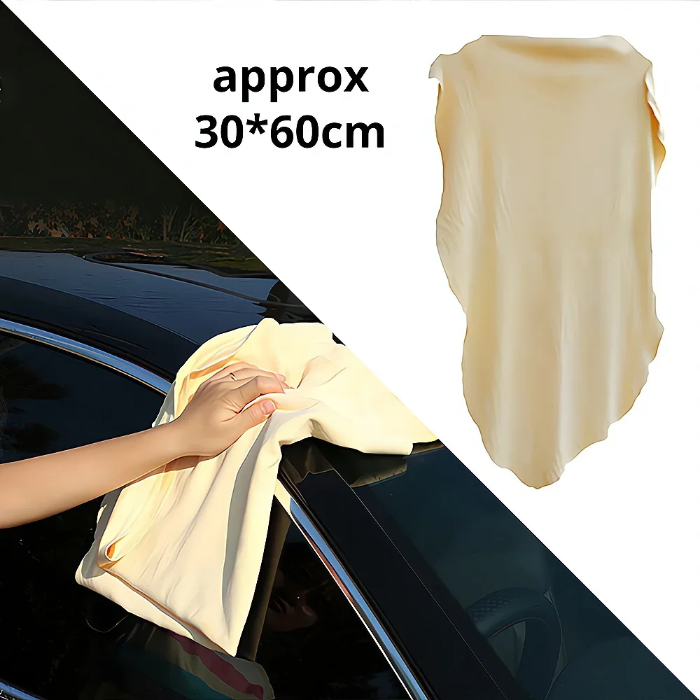 Auto Universal Large Motorcycle Cleaning Curing Chamois Approx 30x60cm Free Shape Genuine Leather Cloth Artifact Car Accessories