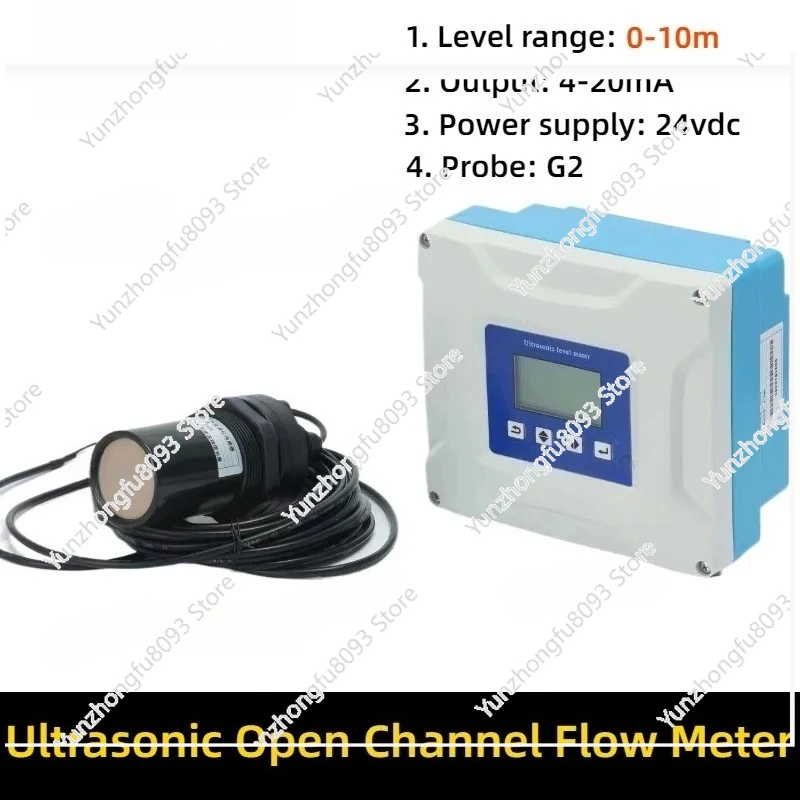 Ultrasonic Open Channel Flowmeter Rectangular Weir Current Speed Flow And Level Sensor Liquid Water Flow Meter