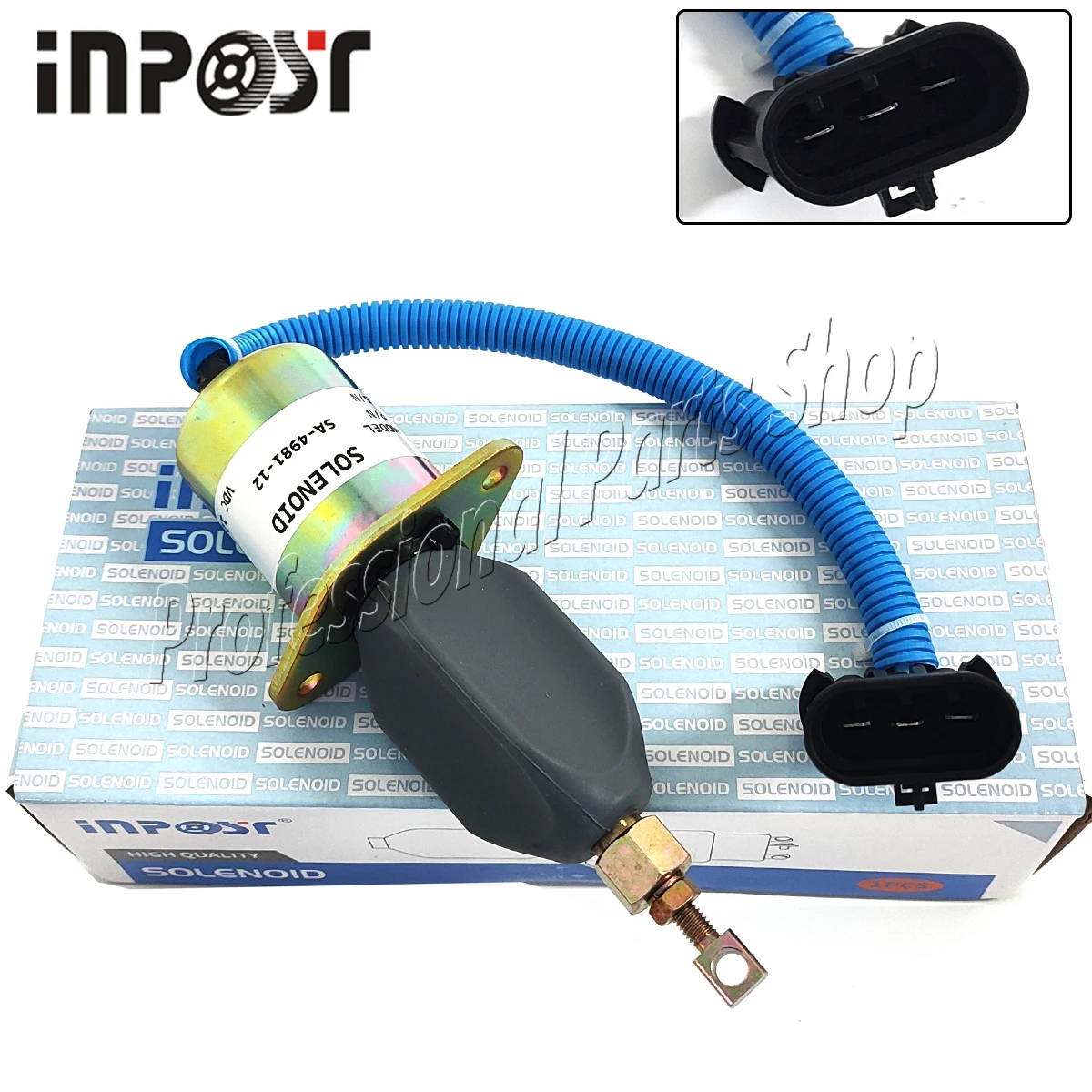 12V SA-4981-12 Fuel Shut Off Solenoid For Dodge Ram 2500 3500 Diesel Cummins 1994 1995 1996 1997 1998 5.9L SA-4981-12 3931570