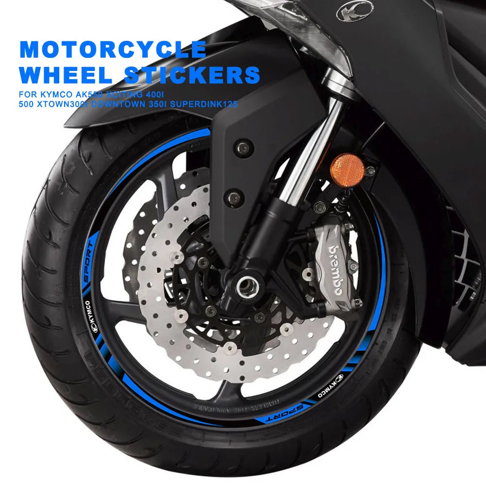 

Motorcycle Wheel Sticker Waterproof Hub Decal Rim Stripe Tape For KYMCO AK550 XCITING 400i 500 Xtown300i Downtown 350i