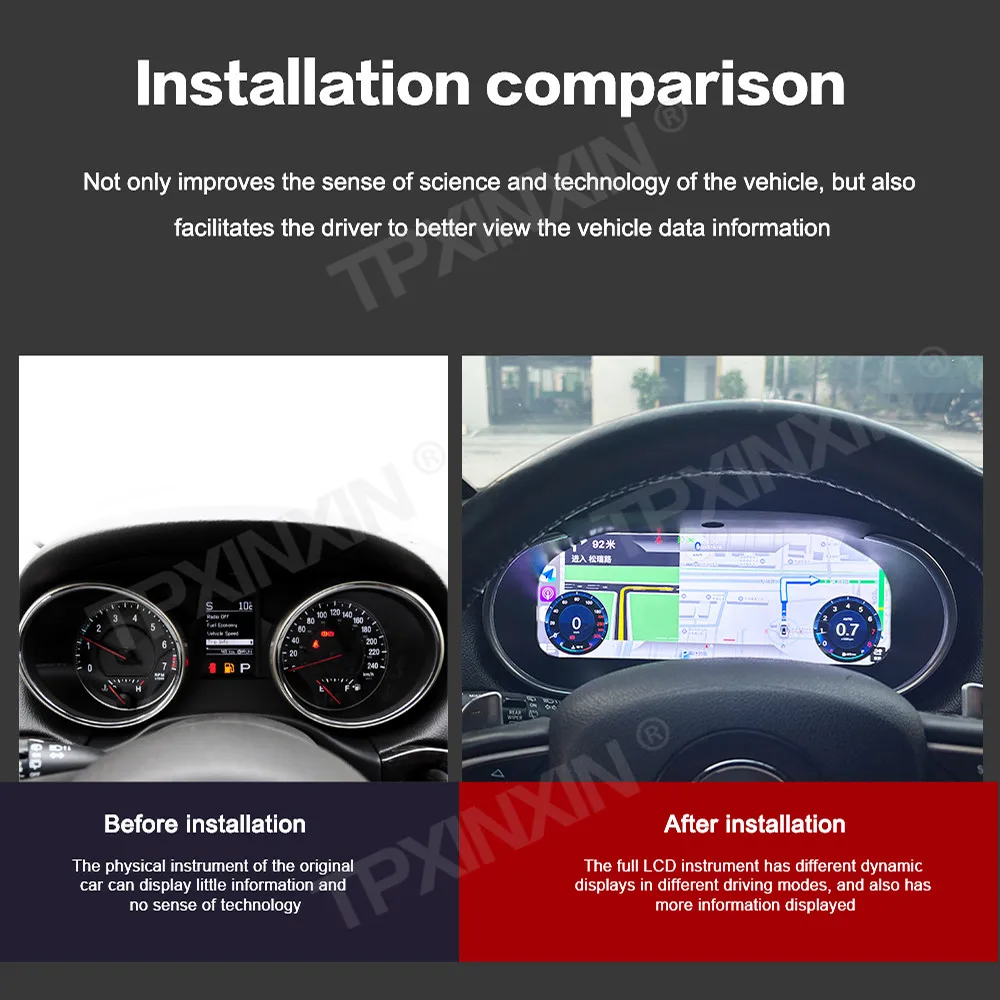 Fotografia 6: Painel Digital de 12.3 Polegadas para Jeep Grand Cherokee 2008 - 2023, Instrumentos LCD, Cluster Virtual de Direção, Velocímetro