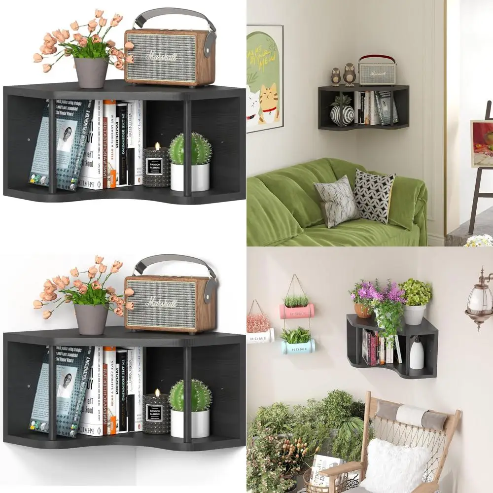 

Сосна 90° ° Угловые настенные полки с отверстием для шнура, 18, плавающая тумбочка, подходит для гостиной, спальни, кухни