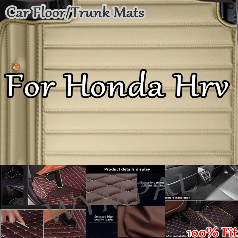 

Luxury Custom Automotive Car Floor Mats For Honda Hrv 2014 2015 2016 2017 Auto Luxury Leather Men Women Car Mats Full Coverage