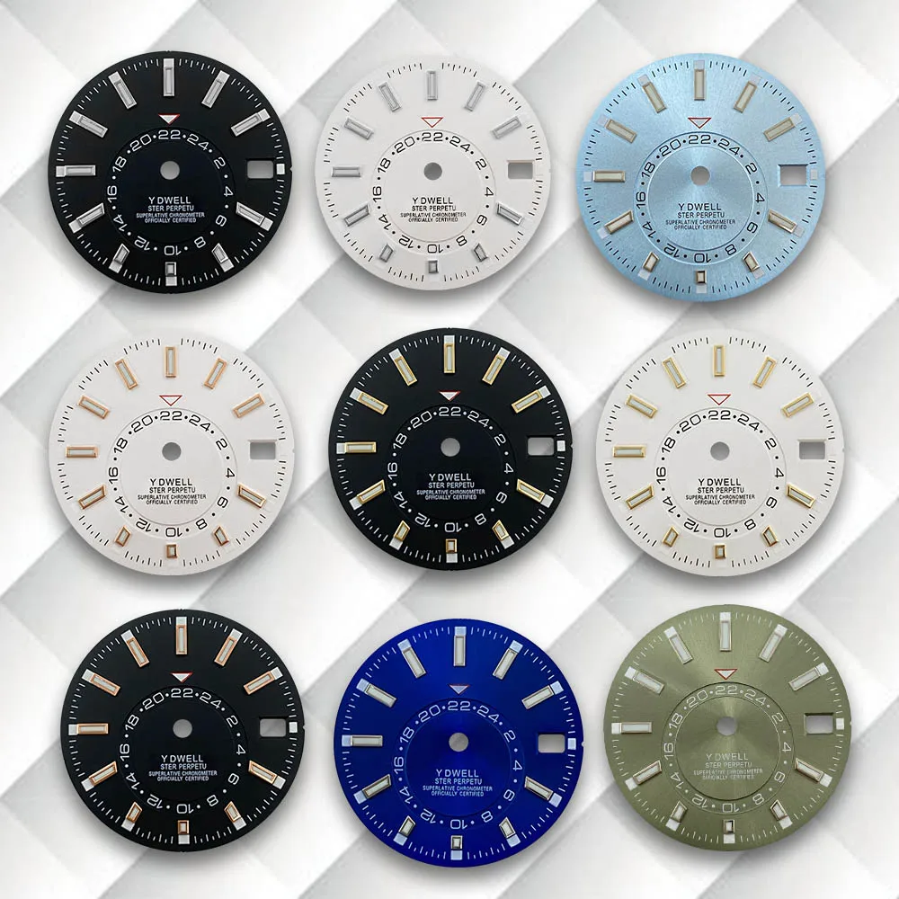 

NH35 Dial 28.5mm S Logo New Sunburst Dial Fit NH35/NH36/4R/7S Japanese Movement Green Luminous Watch Modification Accessories