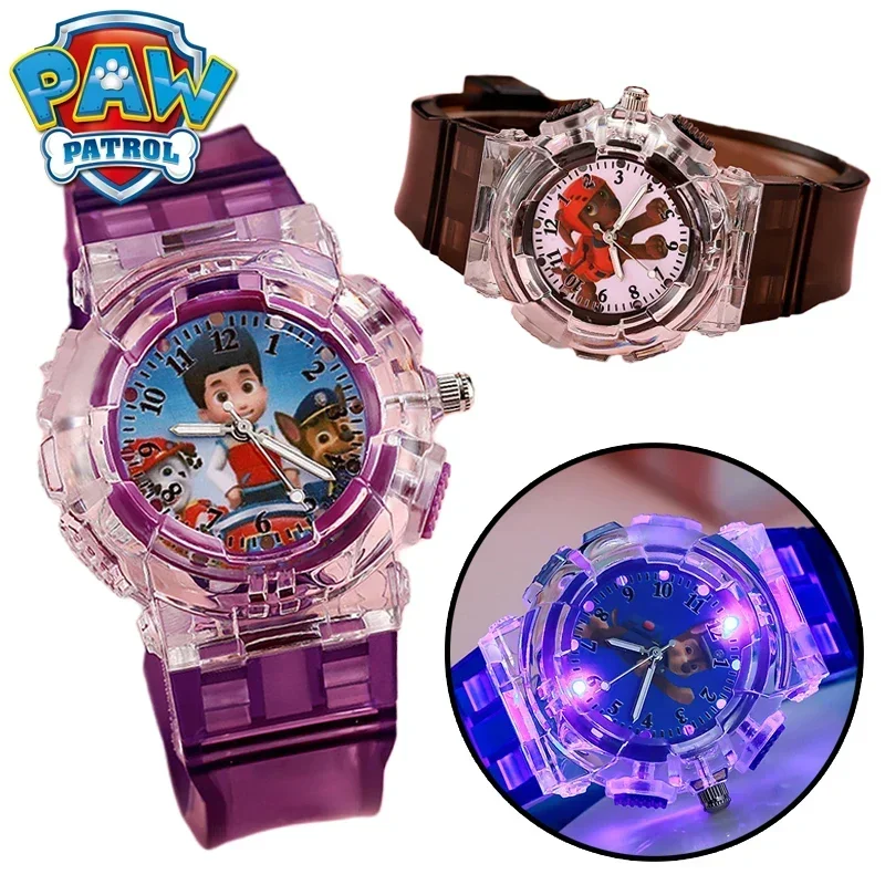 Relojes electrónicos luminosos de la patrulla canina para niños, relojes de pulsera, juguetes Csrartoon Chase, reloj luminoso, regalos de cumpleaños para niños y niñas