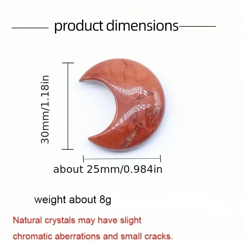 5/10pcs 25x30mm Natural Stone Crystal No Hole Moon Carving Home Decor DIY Jewelry Accessory Making Material