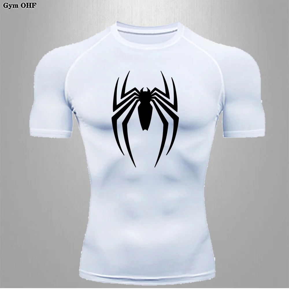 Spider Rashguard MMA Men\'S Sports Fitness Gym Musculation Jogging Running T-Shirt Tights Comprehensive Combat Jujitsu Muay Thai