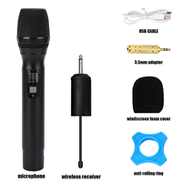 Portable UHF Wireless Handheld Microphone with Receiver AA Battery For Conference Speech Black Wireless Handheld Microphone