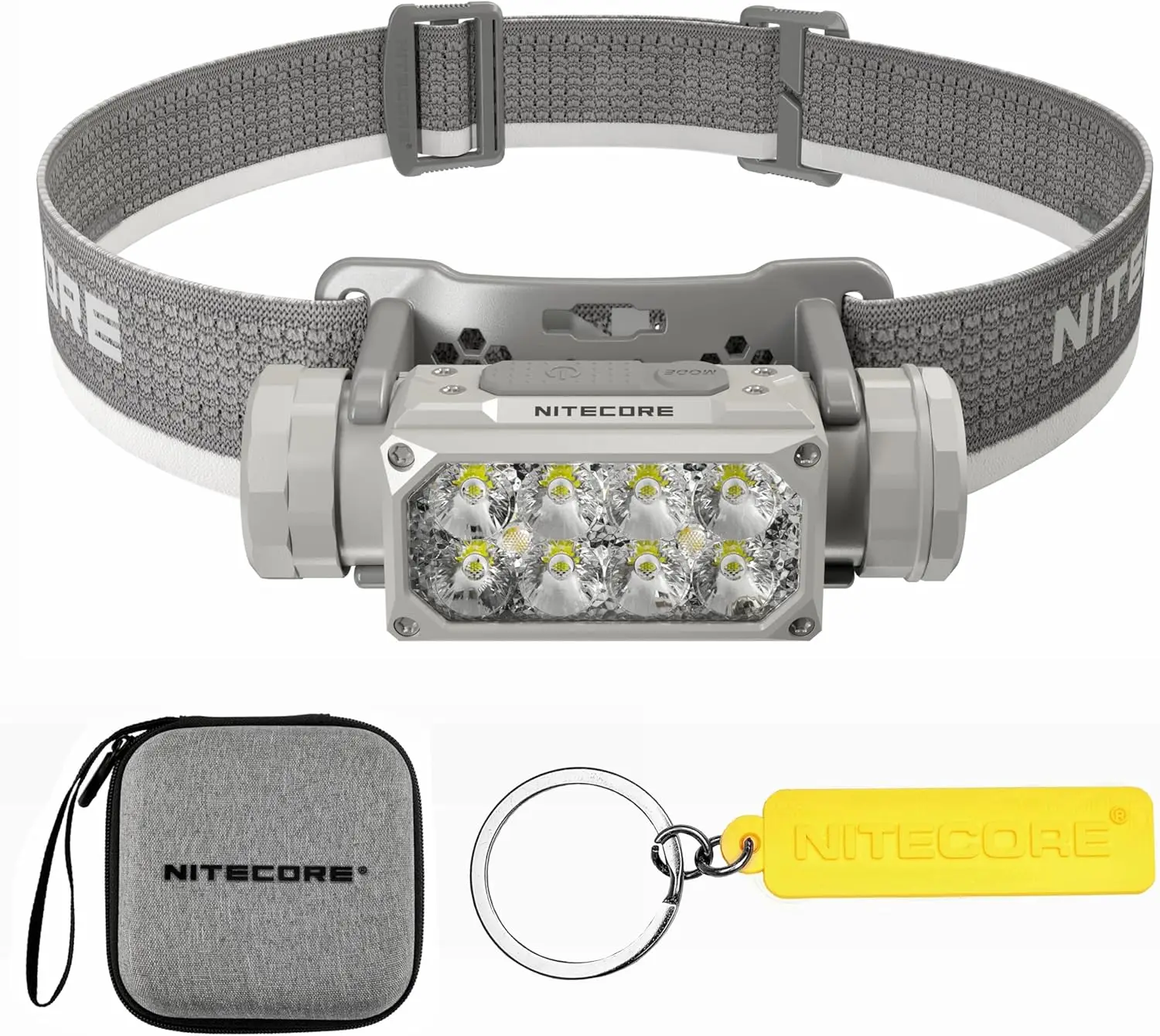 

Налобный фонарь с высокой эффективностью 2000 люмен, перезаряжаемый через USB-C, серый цвет, идеально подходит для активного отдыха на природе