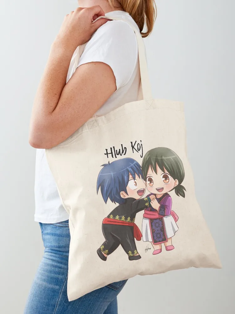 

Hlub Koj Tote Bag sacs de shopping canvas tote bag foldable reusable bag shopper woman