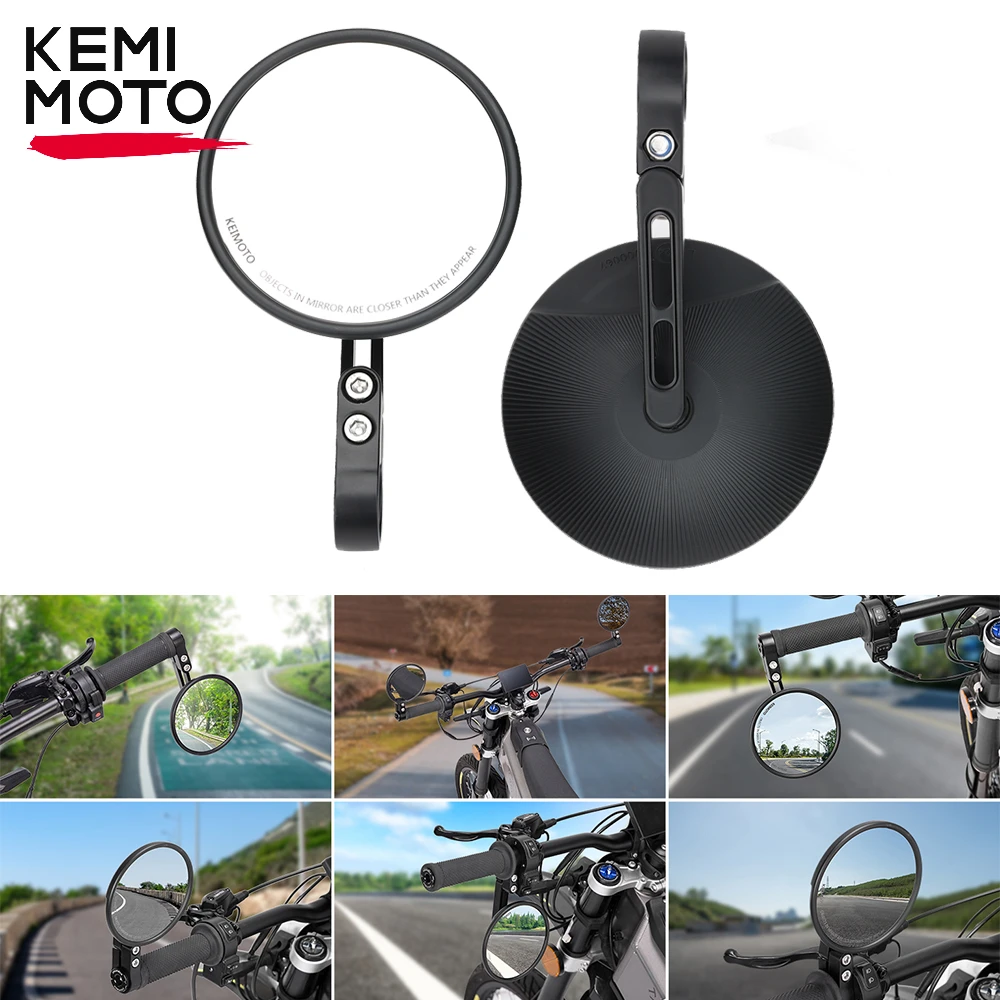 Motorcycle Side Mirrors Retro Round Rearview Mirror Universal for Most Motorcycle Bicycle Motocross E-bike Scooters ATV UTV Part