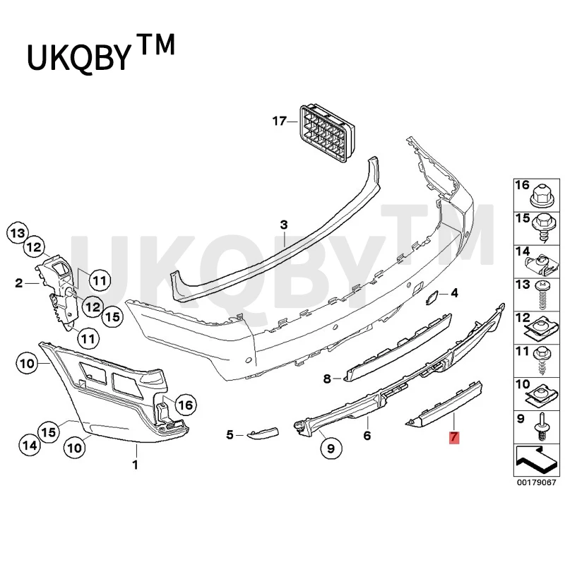 Rear bumper trailer cover X3b mw2006-2010 Rear bumper cover Trailer hook cover Rear bumper lower cover Lower trim Lower guard