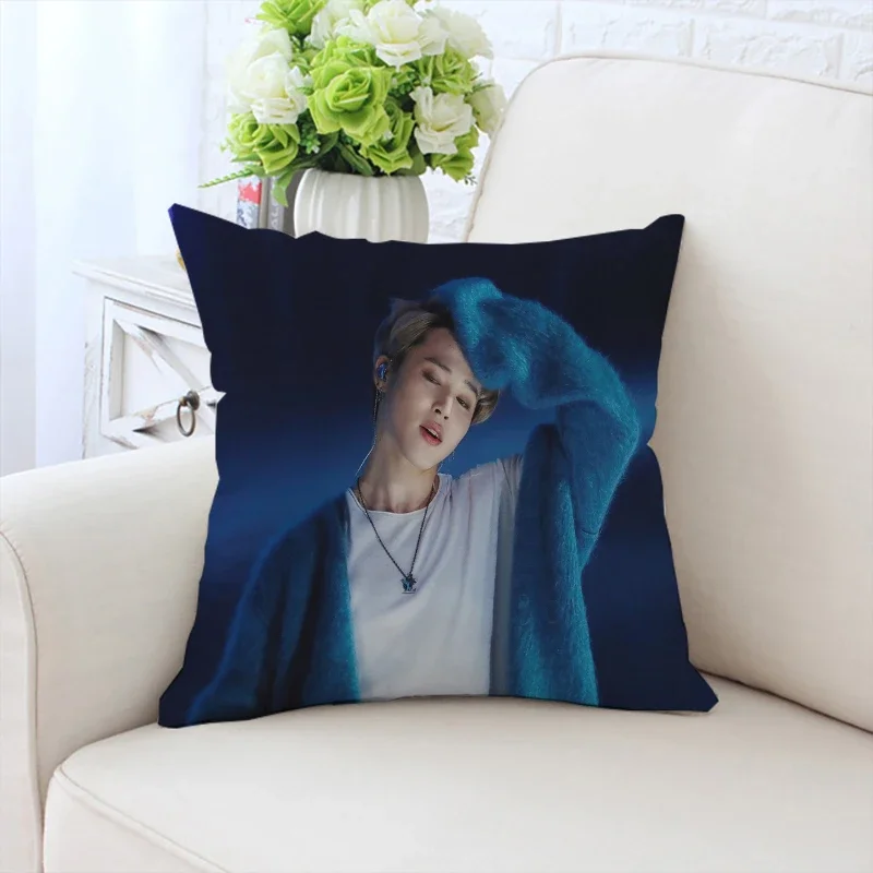 45x45cm custom pillowcase P-Park J-jimin double-sided printed sofa cushion cover office chair waist cushion fan gift