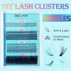 4 Styles Mix DIY Clusters Lash Extensions Multi-type Mixed False Eyelash Tray Bottom Spike Volume Lashes Self Application