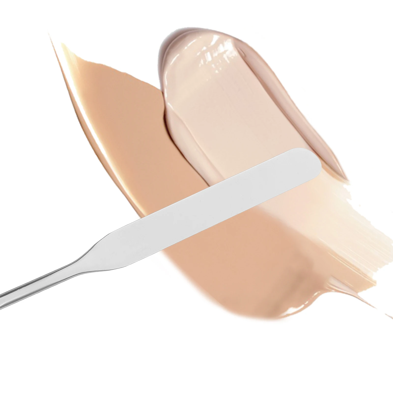 Espátula de acero inoxidable 2 en 1, mezclador de base, paleta en barra, mango largo, herramientas para uñas fáciles de limpiar, brocha de maquillaje, 1 Juego