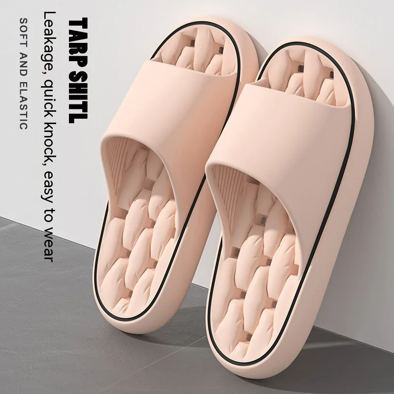 Bathroom Slippers With Leaky Soles Women Summer Indoor Soft Slippers For Women Home Hollow Sandals Non-slip Cloud Slippers