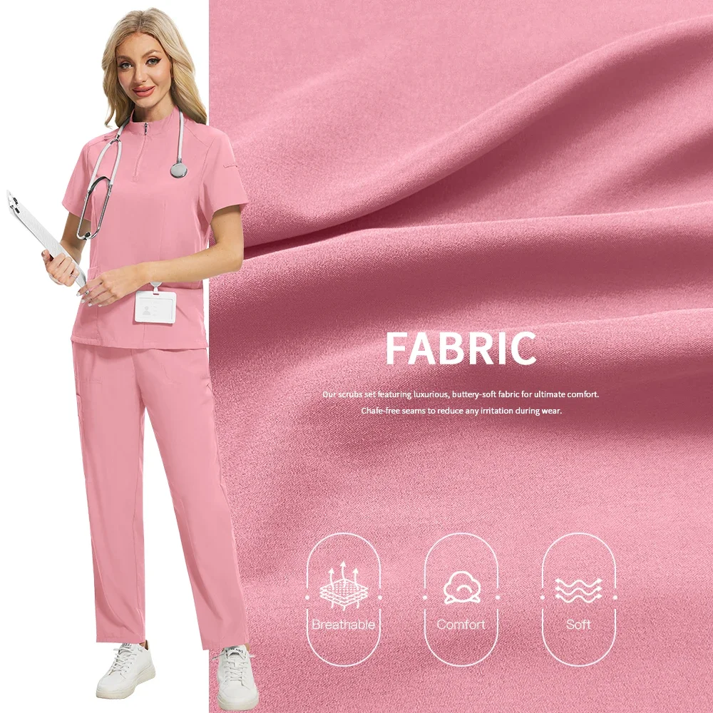 Uniformes de gommage pour femmes, ensemble de travail d'hôpital pour animaux de compagnie, hauts et pantalons extensibles avec multi-poches, ceinture de Yoga, uniformes de travail pour dentisterie