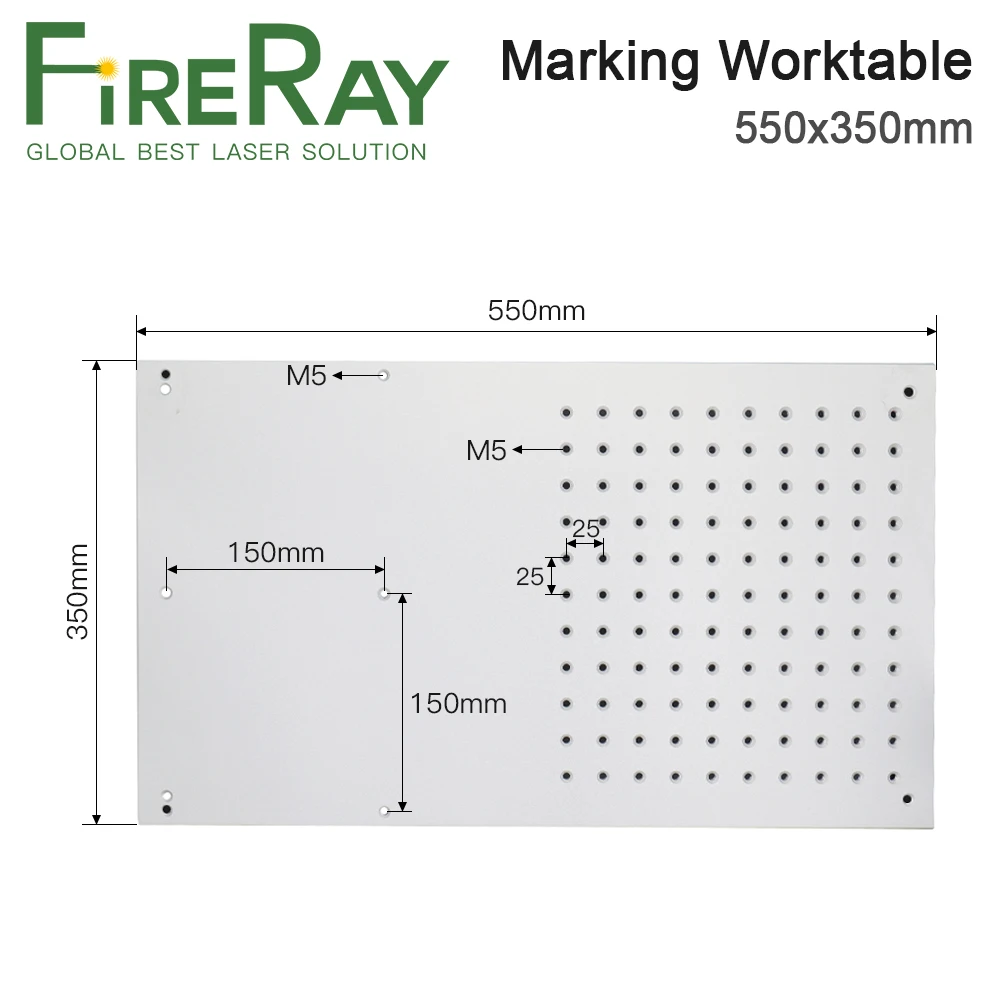 Metalowy stół roboczy Fireray 550x350mm Satandard rozmiar stół podnoszony dla DIY 1064nm części maszyna do znakowania laserem światłowodowym