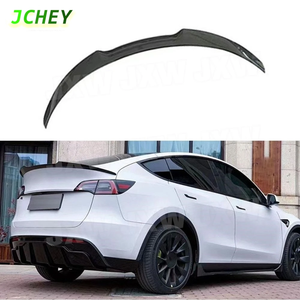 

Задний спойлер JCHEY из настоящего углеродного волокна для Tesla Model Y 2021+, спойлер на заднее крыло багажника, автомобильные комплекты кузова из АБС-пластика