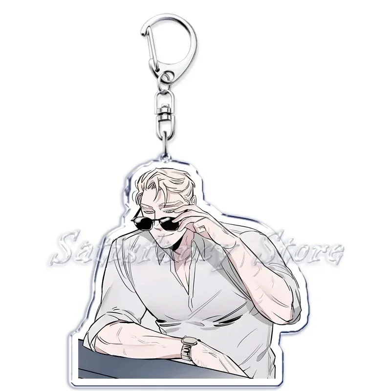 BL Manga Roses and Champagne Keychain Yaoi Boys Love Manhwa Zheng Yiyuan Pendant Keyring Chain Accessories Bag Men Gift Jewelry