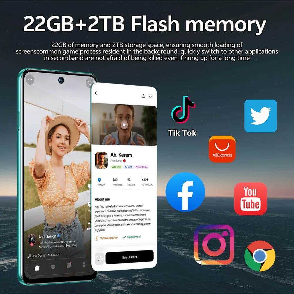 K-Touch C26 Ultra Mobile Phones Smartphone Android 15 Cell Phone 5G Dual Sim 7.3 HD 22GB 2TB 8000mAh Face Unlock 16+48MP Camera Global Version Cellphones For Men Women