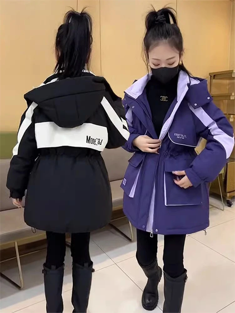 

Women's Cotton-Padded Parka Jaet Hooded Spor Casual Long Coat Winter New Sle Commute Korean Sle Loose Fit Zipper
