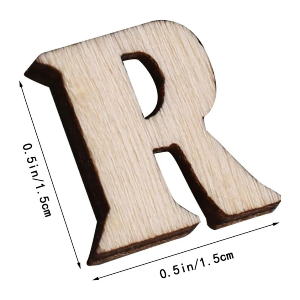 100/200 قطعة 15 مللي متر الأبجدية الخشبية ، رقاقة خشب الأبجدية الصغيرة A-Z شكل رقاقة الخشب غير المكتملة DIY بها بنفسك الحرفية رسالة سكرابوكينغ #2