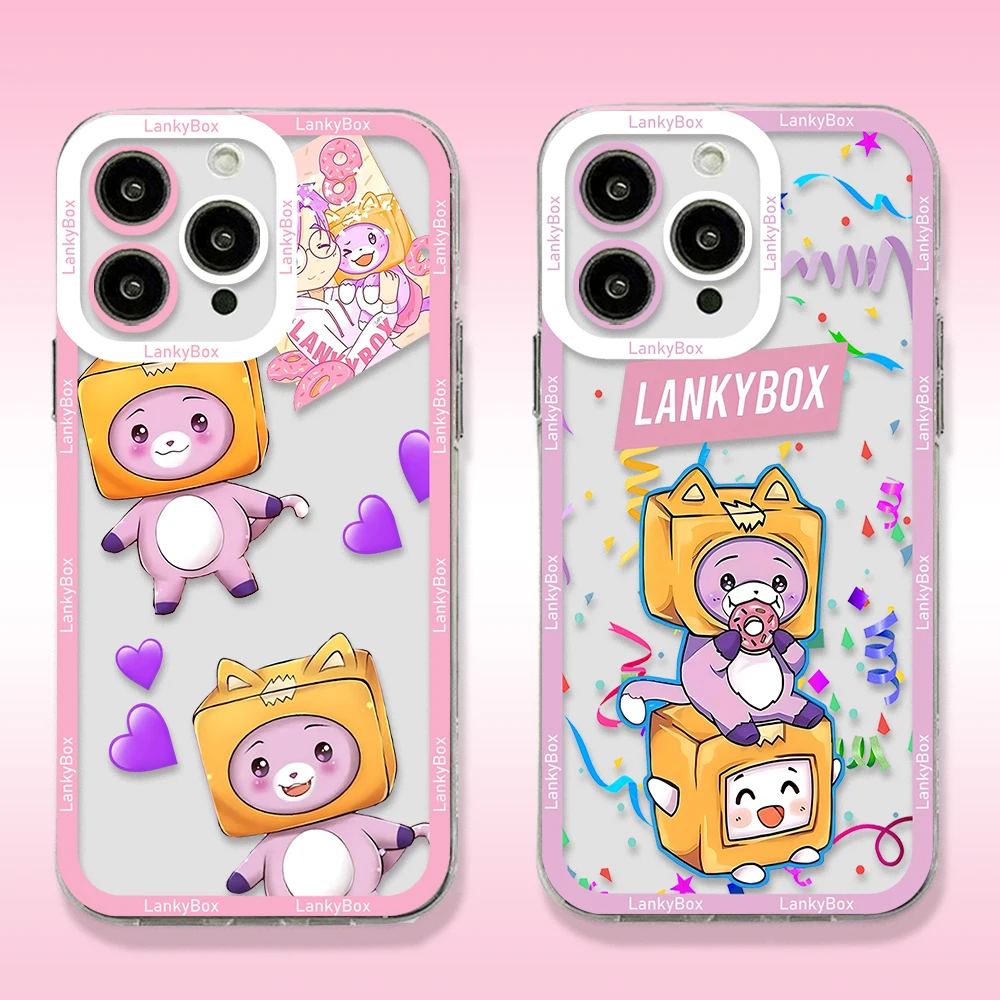 Cartoon HOT LankyBox Phone Case For Samsung S24 S23 S22 S21 S20 S10 FE Note20 Note10 Plus Ultra Lite 5G Clear Soft TPU Cover image 2