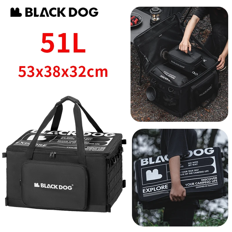 Naturehike Blackdog Folding Storage Bag 600D Oxford Travel Organizer Large Capacity Handbag Outdoor Camping Tactical Bag 51L