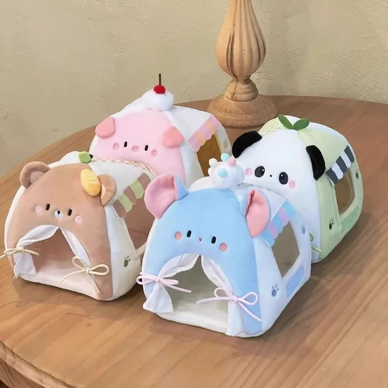 Cotton Doll Tent Bed Cute Small Animal Doll Bed For 10cm Plush Figure Storage Photo Shoot Decoration Ornament Festival Gift