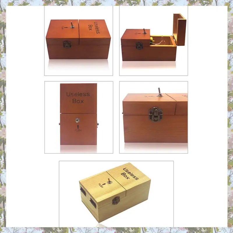 X18A-B Useless Box With Surprises Wooden Useless Box Fully Assembled  For Adults And Children Durable Easy To Use Light Wood