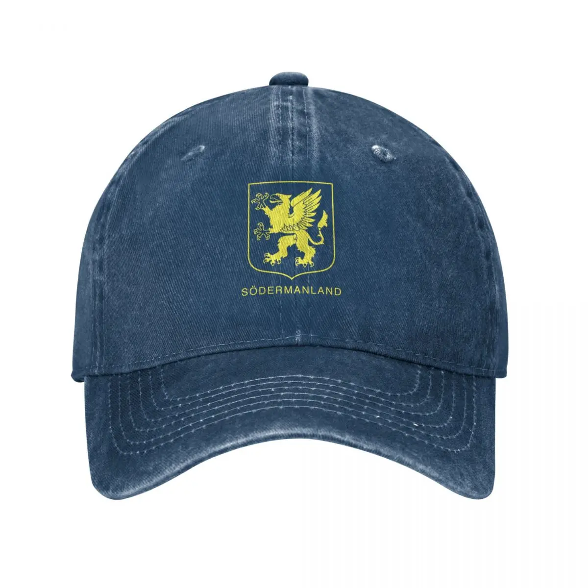 Rampant Griffin, the Coat of Arms of S?dermanland, Sweden, Yellow print (Svenska Landskap) Baseball Cap